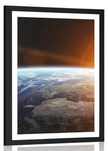 Poster cu passepartout vedere la planetă din univers