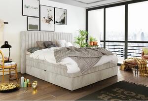 Pat MINOLA boxspring 180x200, stofa catifelata bej - Riviera 16, Gama