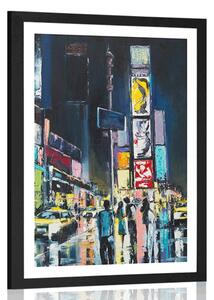 Poster cu passepartout New York colorat