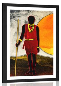 Poster cu passepartout vânător african