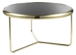 Masuta cafea SCARLET, negru/auriu, sticla securizata/metal, 74x40 cm