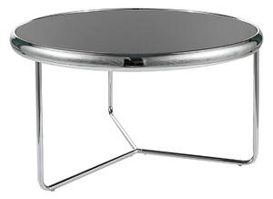 Masuta cafea SCARLET, negru/argintiu, sticla securizata/metal, 74x40 c