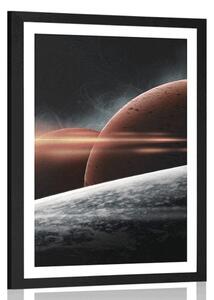 Poster cu passepartout planetă în galaxie