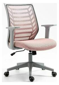 Scaun birou Q-320, roz/gri, stofa/plastic, 60x44x93/103 cm