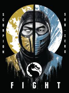 Poster de artă Mortal Kombat - Scropion & Sub-Zero