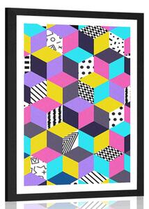 Poster cu passepartout model colorat