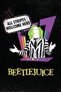 Poster de artă Beetlejuice - All stripes welcome here, (26.7 x 40 cm)