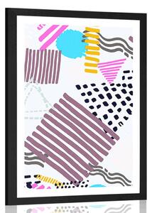 Poster cu passepartout model Memphis în stil pop-art