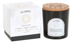 Lumanare zodiacala cu bucatele de piatra semipretioasa Obsidian - Scorpion (aroma Black Oudh)