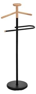 Stander haine LUGO, negru/fag, metal/lemn, 28x45x106 cm