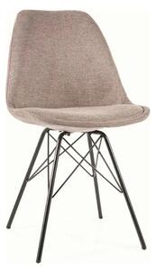 Scaun KEN, bej/negru, stofa clasica/metal, 49x40x85 cm