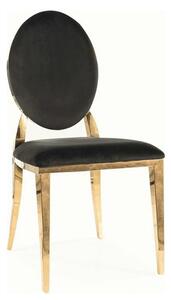 Scaun KING, negru/auriu, stofa catifelata/metal, 47x43x95 cm