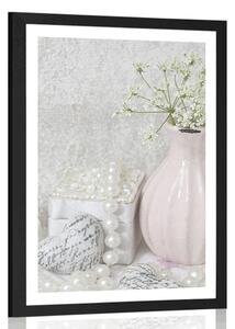 Poster cu passepartout natură moartă Shabby Chic de lux