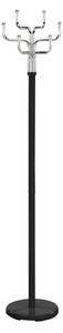 Cuier pom COSMIC, negru/crom, metal, 34x30x176 cm