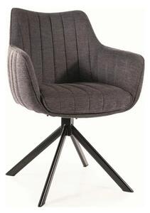 Scaun rotativ AZALIA, gri inchis/negru, stofa/metal, 61x44x86 cm