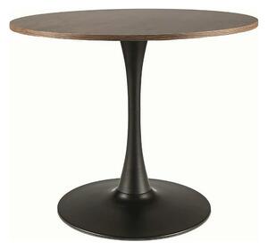 Masa rotunda lemn bucatarie AMADEO II, nuc/negru mat, 90x76 cm