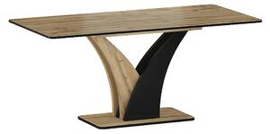 Masa extensibila VENTO, stejar artisan/negru, PAL, 120-160x68x76 cm