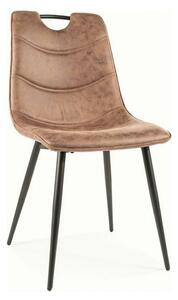 Scaun ALOE, maro/negru mat, stofa microfibra/metal, 46x41x91 cm