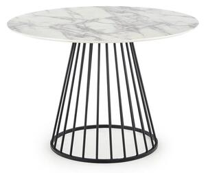 Masă Houston 1430Marmură albă, Negru, 8cm, MDF, Metal