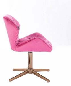 HR111CROSS scaun Catifea Roz cu Bază Aurie