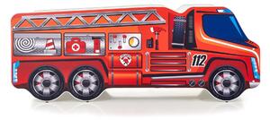 Pat masina tineret Fire Truck, somiera si saltea incluse, 70X140 cm