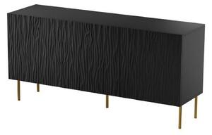 Comoda JUNGLE, negru/auriu, PAL laminat, 152x42x75 cm
