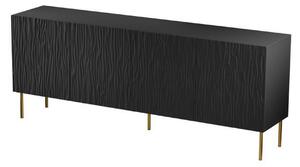 Comoda JUNGLE, negru/auriu, PAL laminat, 190x42x75 cm