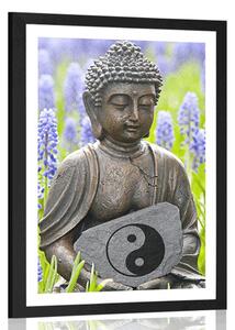 Poster cu passepartout Buddha yin și yang