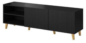 Comoda TV PAFOS, negru, PAL laminat, 150x40x52 cm