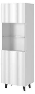 Vitrina PAFOS, alb, PAL laminat/sticla, 60x40x182 cm