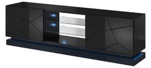 Comoda TV QIU, negru, 200x40x57 cm