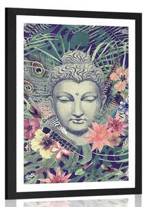 Poster cu passepartout Buddha pe fundal exotic