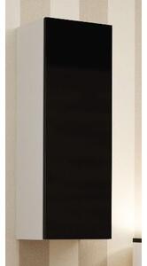 Dulap suspendat Vigo 90, alb/negru lucios, 35x32X90 cm