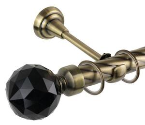 Galerie simpla bara twist Cristal noir 25/19, auriu antic - 160 cm