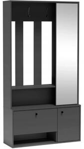 Mobilier hol SPOT, gri grafit, PAL laminat/metal, 100x33x191 cm