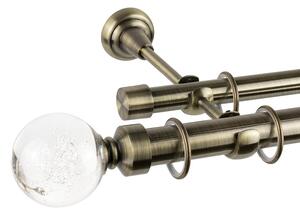 Galerie dubla bara simpla Cristal Monaco 25/19 - auriu antic - 240 cm