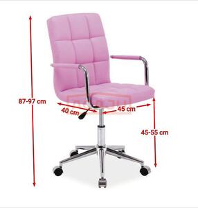 Scaun birou copii roz Q-022, 45X40X87/97