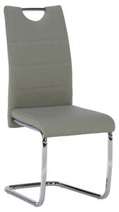 Scaun de bucatarie ABIRA NEW, gri deschis/crom, piele ecologica/metal