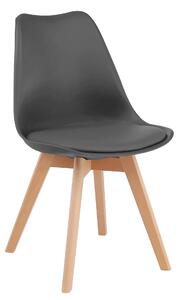 Scaun BALI 2 NEW, gri/fag, piele ecologica/plastic/lemn, 48x56x81 cm