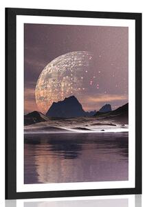 Poster cu passepartout peisaj futurist