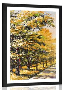 Poster cu passepartout alee copacilor