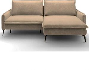 Coltar extensibil GLOSSY, sezlong dreapta, stofa catifelata bej - Rivi