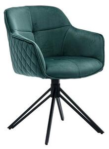 Scaun EMMA, stofa catifelata verde inchis - Bluvel 78, 59x62x82 cm