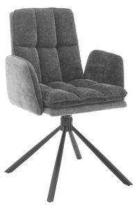 Scaun LIVIA, gri inchis/negru, stofa clasica/metal, 60x67x90 cm