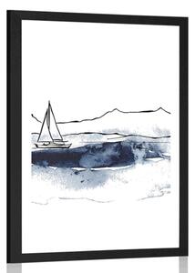 Poster cu passepartout iahtul la mare