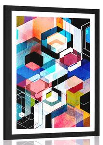 Poster cu passepartout geometrie abstractă