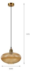 Lustră suspendată pe cablu MILOU 1xE27/15W/230V auriu/bej fumuriu