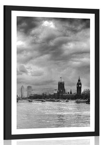Poster cu passepartout Londra unică în design alb-negru