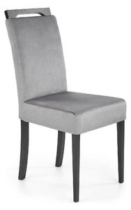 Scaun CLARION 2, gri/negru, stofa catifelata/lemn, 42x58x97 cm