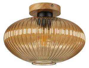 Plafonieră MILOU WOOD 1xE27/15W/230V stejar/bej fumuriu, diam. 29 cm